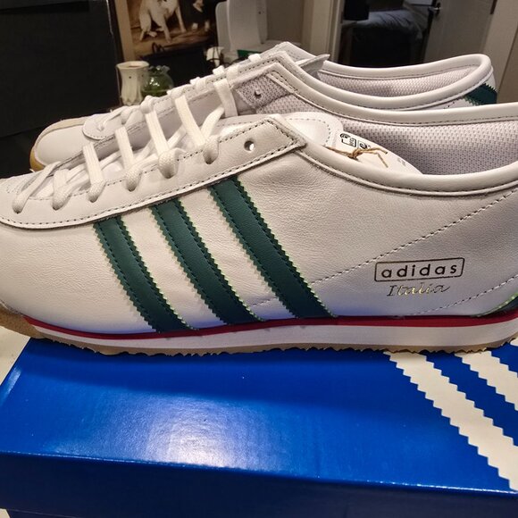 Adidas Italia 70s White Collegiate Green Red Gum Men's Sz 10.5 JS1325 Shoes NEW - Picture 3 of 15